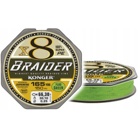 Plecionka Konger Braider x8 Fluo Green 0,18mm/150m