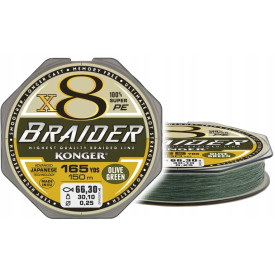 Plecionka Konger Braider x8 Olive Green 0,04mm/150
